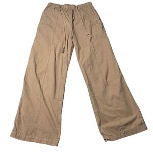 Monrow Women's Wide Leg Drawstring Pants Tan Casual‎ Comfort Size M